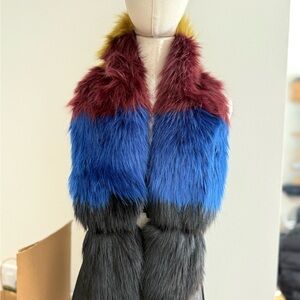 Colorful Faux Fur Scarf